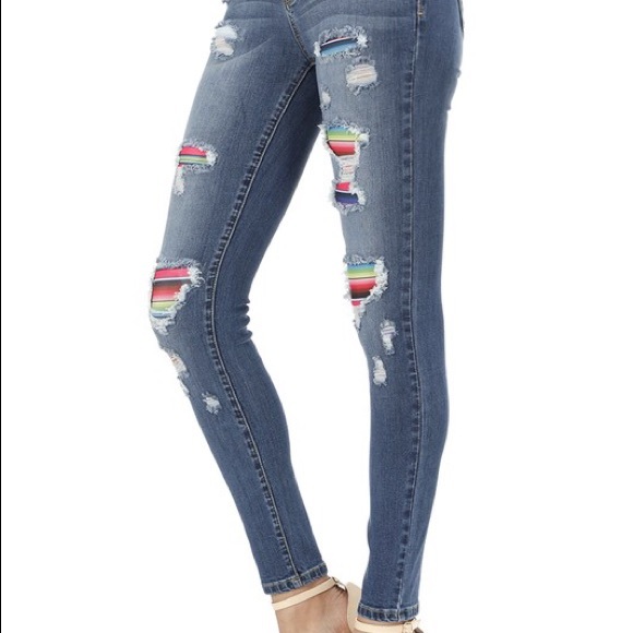 NWT Serape Skinny Jeans - Picture 4 of 7